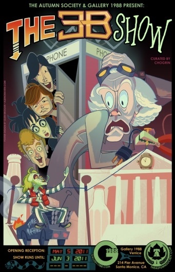The+3B+Show+%28a+tribute+art+to+Bill++%26+Ted%2C+Back+to+the+Future%2C+and+Beetlejuice_Poster+by+Glen+Brogan.png 609×945 pixels #illustration #design #poster #typography