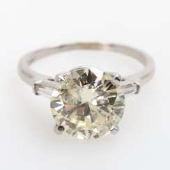 Solitaire ring, brilliant approx. 4,08 ct.,