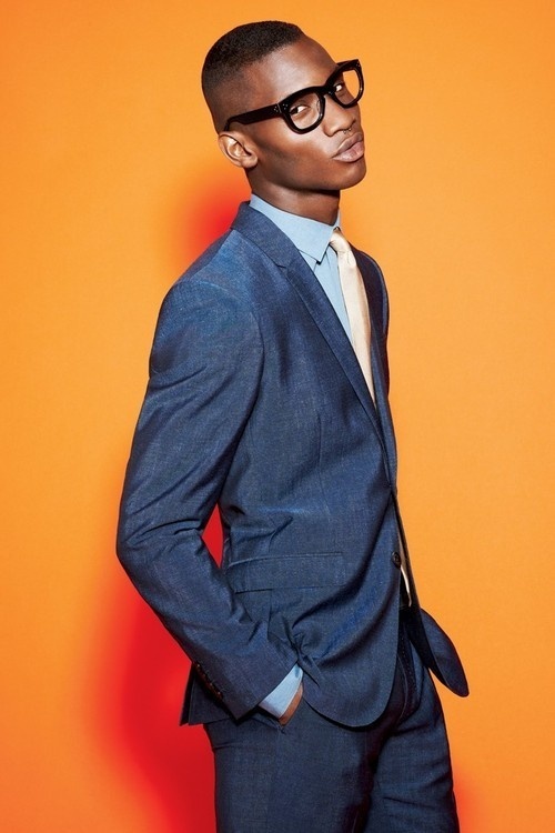 womensweardaily: Men's Trend: Separate Ways Burberry London's linen suit and DKNY's cotton shirt. Prada tie; Linda Farrow Luxe glass #black #photograph #fashion #man #suit