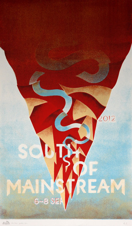 SOUTH OF MAINSTREAM Gigposter #music #color #analog #poster