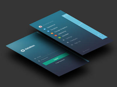 Log in / Menu #flat #colour #space