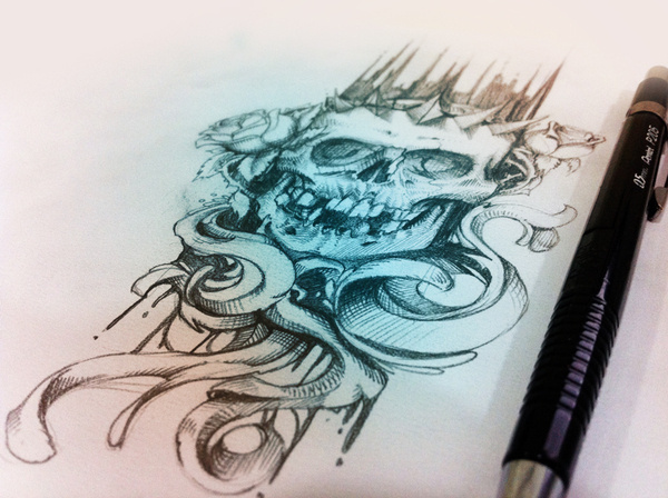 ARTE0.5 #skull crown roses