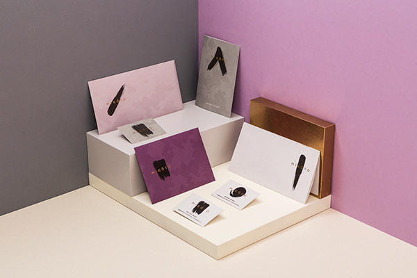 MIKÃ"TO Japanese Cuisine on Behance #violet #color #identity #gold