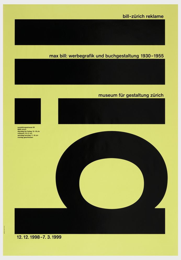 Bill – Max Bill: Werbegrafik und Buchgestaltung 1930-1955, Museum für Gestaltung Zürich, 1998