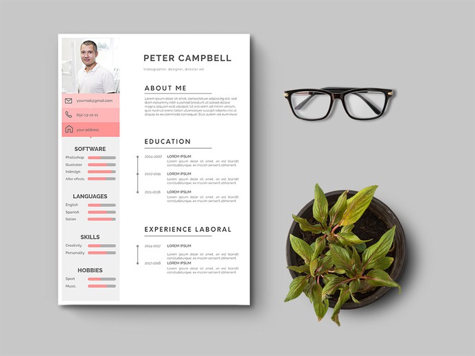 Peter Resume - Free Clean Illustrator Resume with Elegant Look