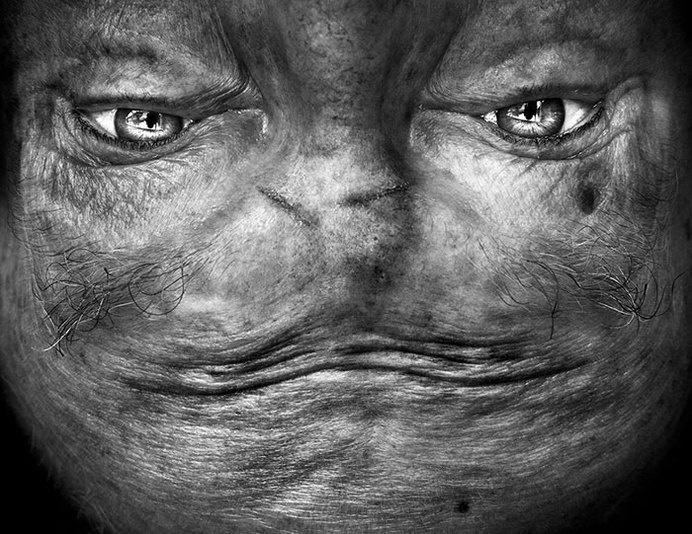 Alienation - Upside-Down Portraits by Anelia Loubser #alien #down #white #nation #eyes #black #portrait #photography #strange #and #forehead #upside
