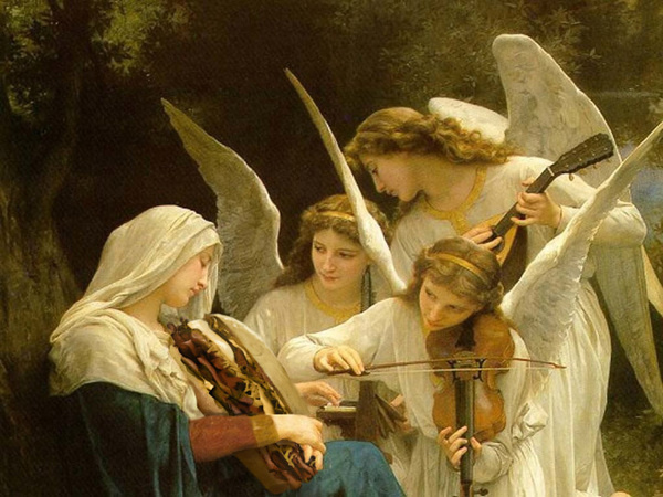 Phones and Babies Replaced with Sandwiches #sandwich #violin #illustration #angels