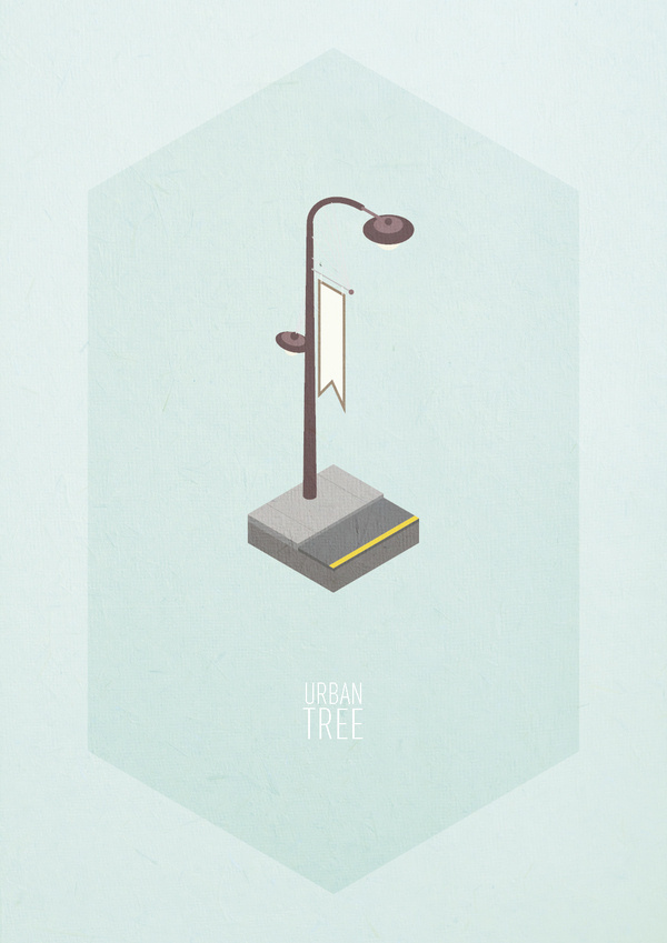Urban Trees #urban #print #paper #illustration #poster #light