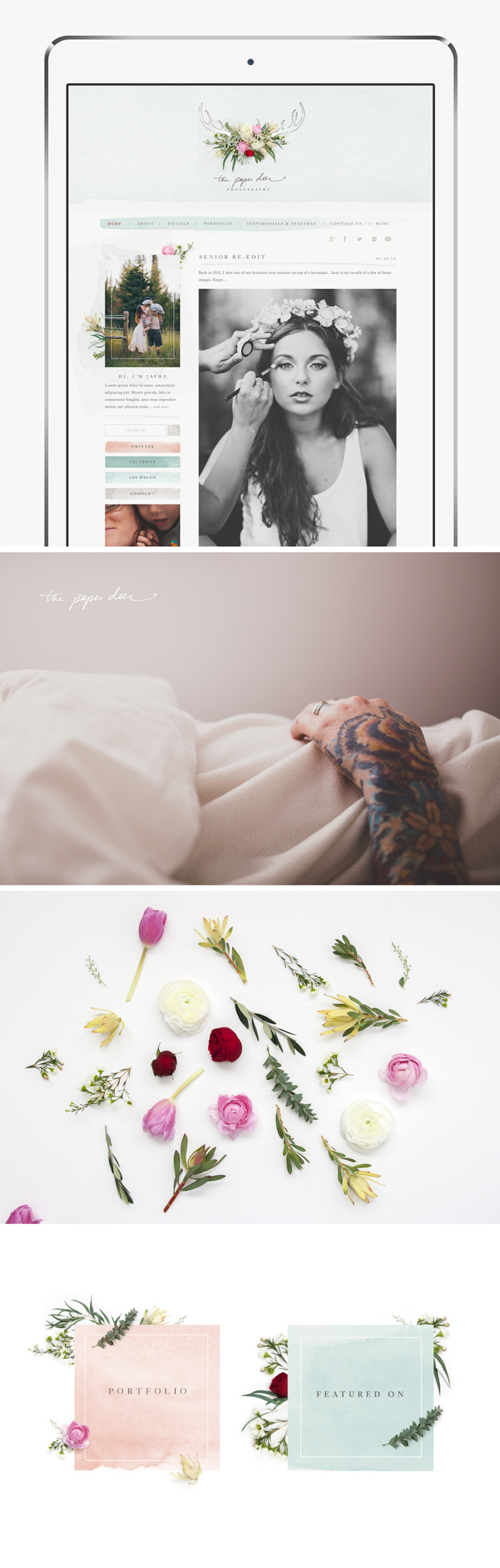 The Paper Deer Photography Brand Identity + Website Design - One Plus One Design #Brand #Identity #Website #Design #BrandIdentity #Branding