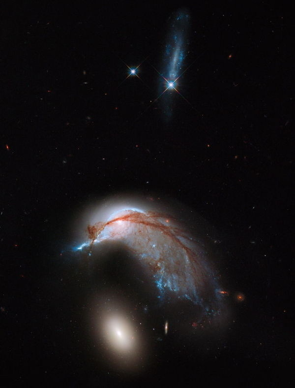CJWHO ™ (Galaxy Crash Spawns Space Penguin in Hubble...) #amazing #telescope #crash #hubble #nasa #space #galaxy #penguin