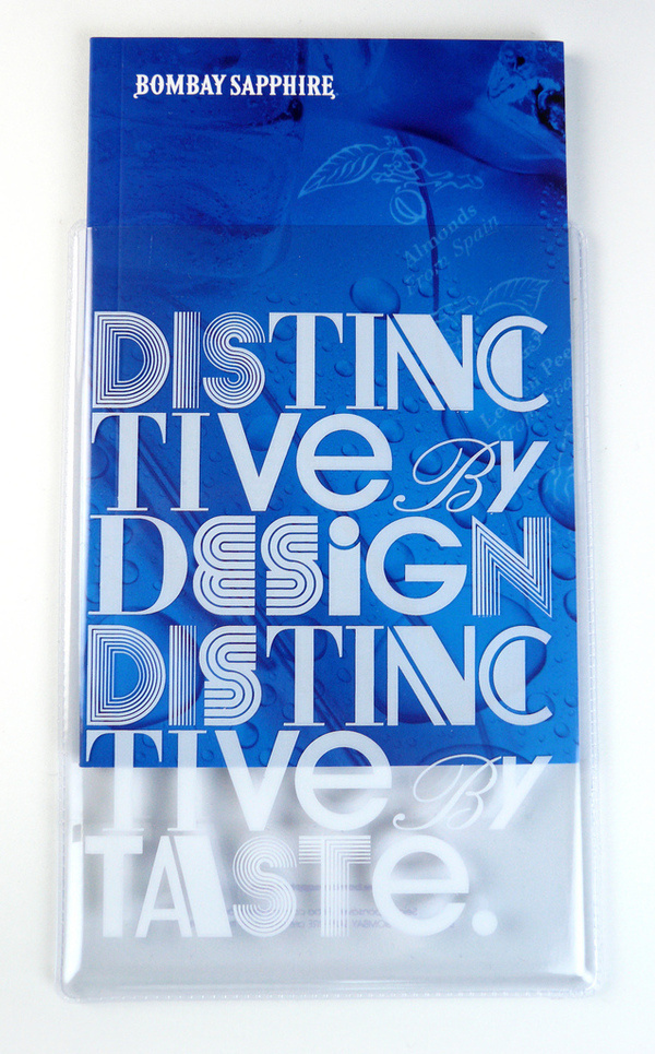 Bombay Sapphire Cocktails Booklet on the Behance Network #case #slip #typography