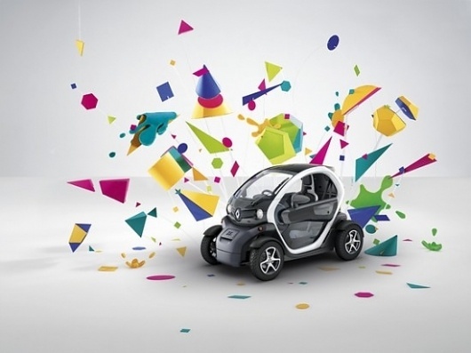 Renault Twizy Campaign | Fubiz™ #abstract #car #shapes #advertising