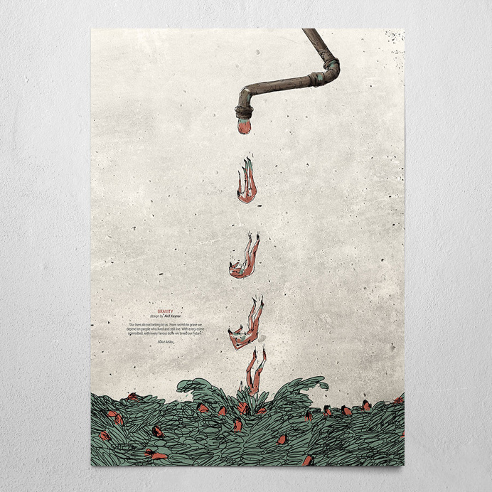#gravity #beige #poster #wallart #cloudatlas #pipe #body #pile #akifkaynar #drawing