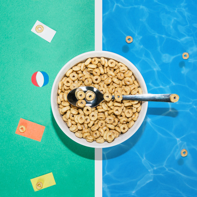 social content, cheerios, poolside
