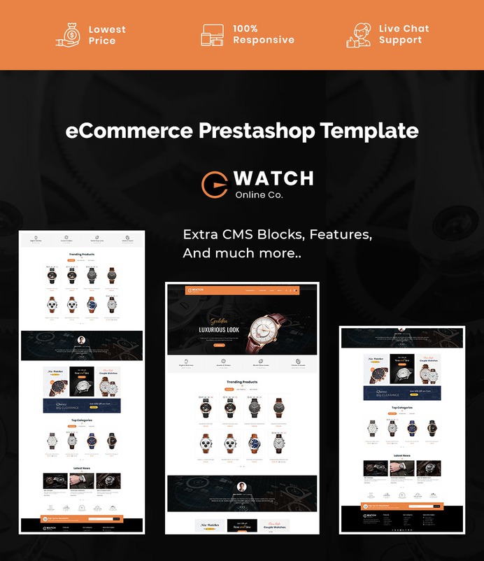 #Watch & #Imitation Shop - #Prestashop #Responsive #Theme | #TemplateTrip #eCommerce #Website #Design #Template