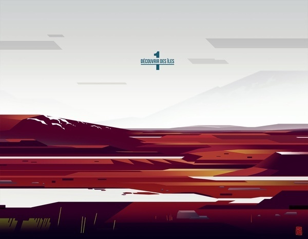 Aswad Theory #illustration #red #romaintrystram #landscape