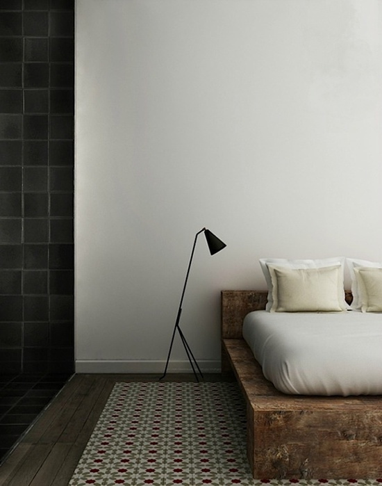 Bedroom #grossman #lamp #white #greta #magnusson #wood #wall #bed #grasshopper
