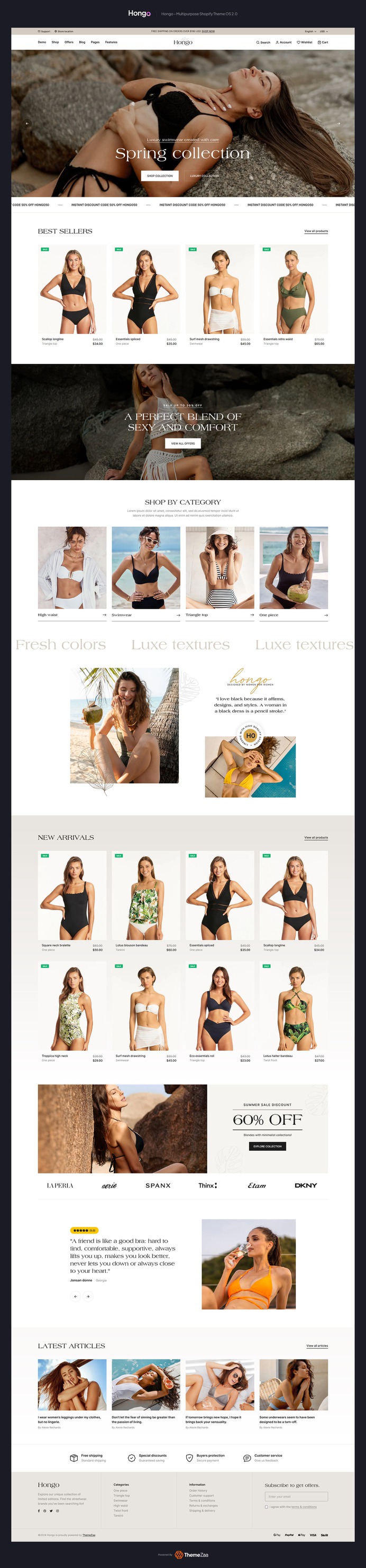 Indulge in the world of intimate apparel with the exquisite #Lingerie #Hongo #Shopify #theme. Elevate your online lingerie boutique with this captivating design that seamlessly blends sensuality with sophistication. Featuring a minimalist yet alluring layout, Lingerie Hongo is tailored for modern lingerie brands seeking to enchant their audience. With its seamless navigation and sleek design elements, your customers will be drawn into a realm of luxury and comfort. Elevate your online presence and redefine elegance in the world of intimate apparel.