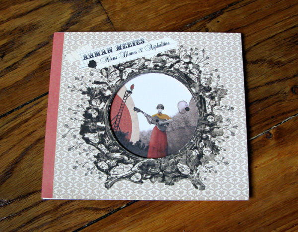 Arman Méliès Néons Blancs et Asphaltine Julien Pacaud • Illustration • Perpendicular Dreams #retro #cover #vintage #music #circle #collage #cd