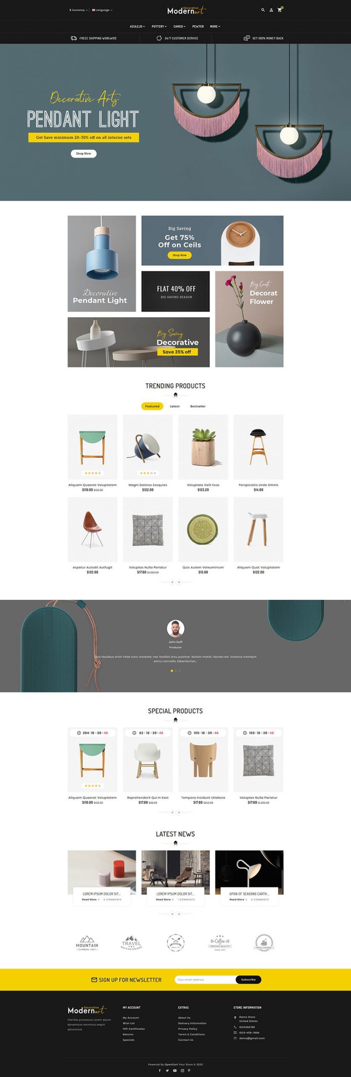 Modern Art - OpenCart Multi-Purpose Responsive Theme | TemplateTrip