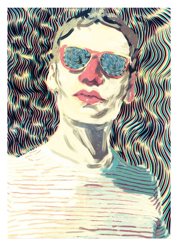 Portraits. on Behance #illustrated #illustration #portrait #man #drawing #psychadelic