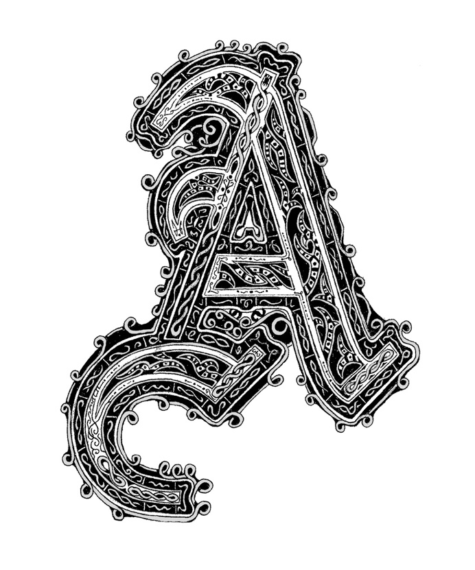 Letter A by Zach Johnson - Pen & Ink