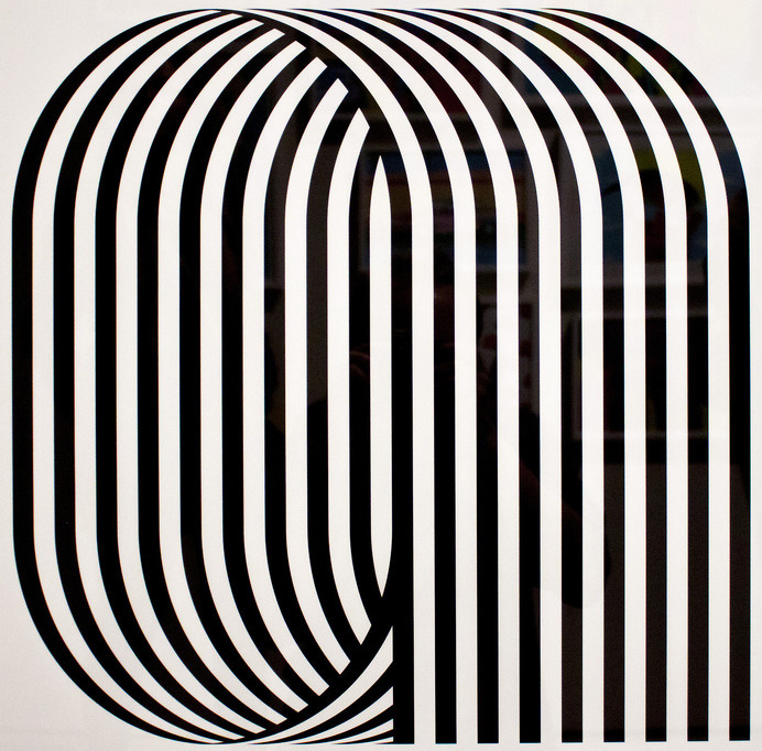 I love the almost op art style of these letters. ... | Type Worship #op #letters #stripes #art #type