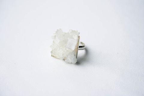 SafÄ"da #cluster #white #crystal #silver #design #pulse #prallel #jewelry #translucent