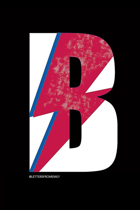 Hand Illustrated typography inspired by David Bowie Aladdin Sane artwork.