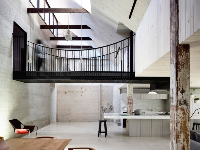 Old Industrial Warehouse Converted into a Two-Story Family Home