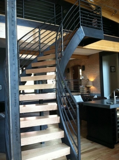 The Seefried Residence #staircase #design #wood #custom #curved