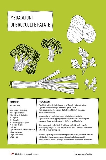 09 | Medaglioni di broccoli e patate by no zone, via Flickr #cooking #2013 #calendar #design #food #illustration #photography #calendars