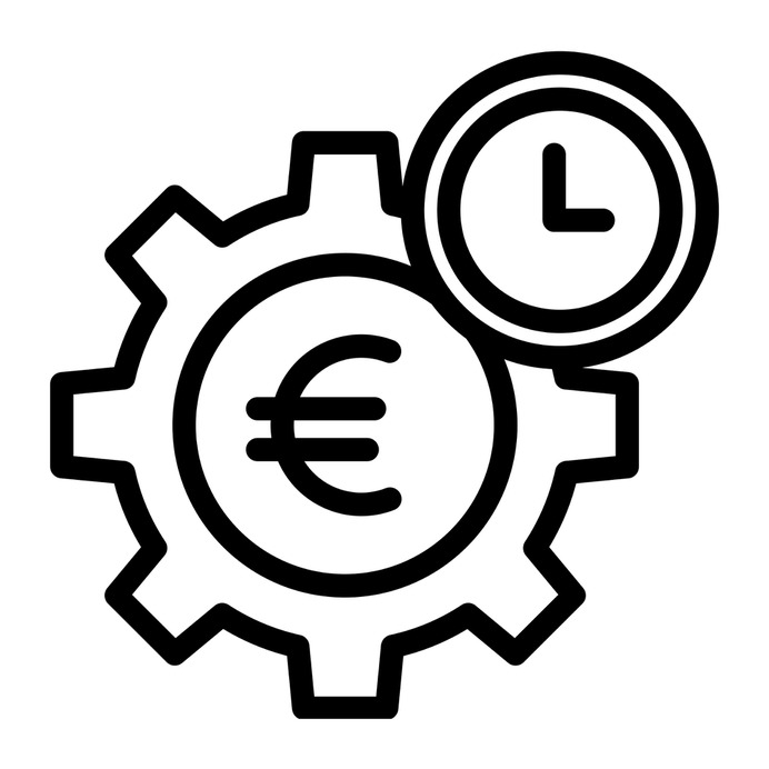 See more icon inspiration related to euro, time and date, business and finance, time is money, business, gear, cogwheel, money, time and clock on Flaticon.