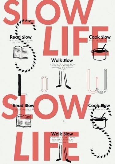 slow life on the Behance Network #illustration #ink #orange #typography