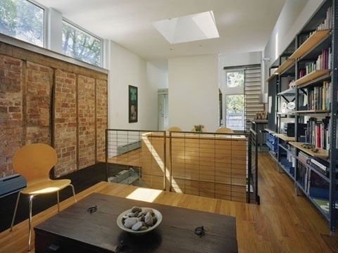 noroof architects › Slot House #noroof #architects #interiors #bookcase #architecture #stair