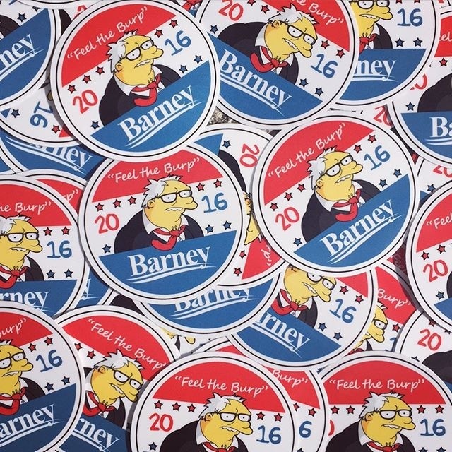Barney "feel the burp" sticker