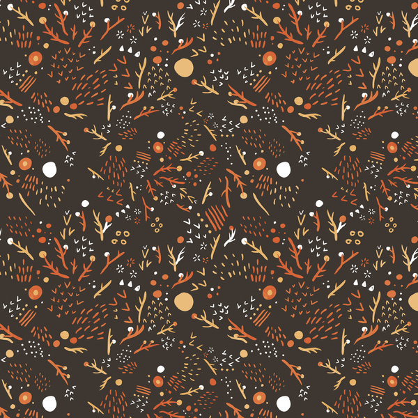 woodsy pattern Art Print by Olivia Mew #illustration #pattern #woods