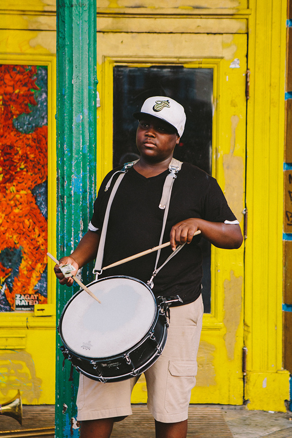 New Orleans on Behance #new orleans #street #photography #yellow #drums #drummer #nola #vineshk