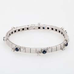 White gold bracelet with sapphires and diamonds