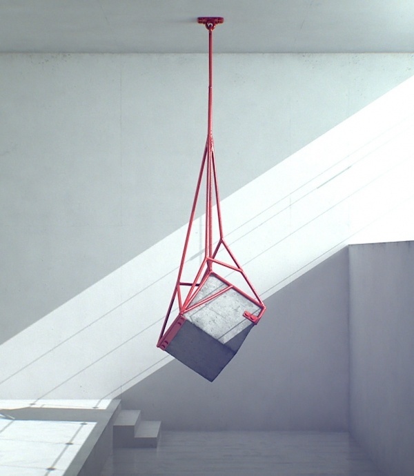 measurement visualized in metal and cement by fabrice le nezet #installation #art #metal #cement #cube
