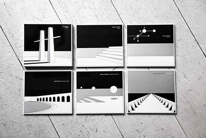 A selection of covers by Bruno Stucchi for Die Schachtel's Zeit New Composers series