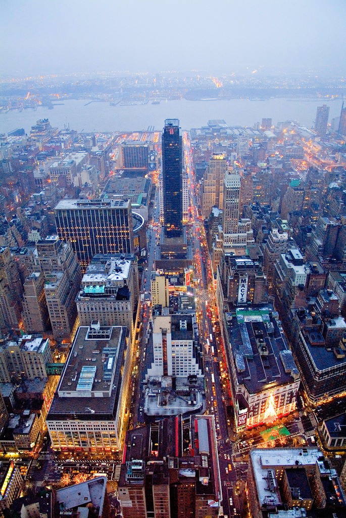 View from the Empire State building in nasty weather #inspiration #photography #rooftop