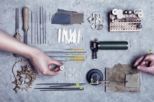 Making of... our Jewellery! on the Behance Network #smithgrey #neatly #order #stools #things #arranged #hand