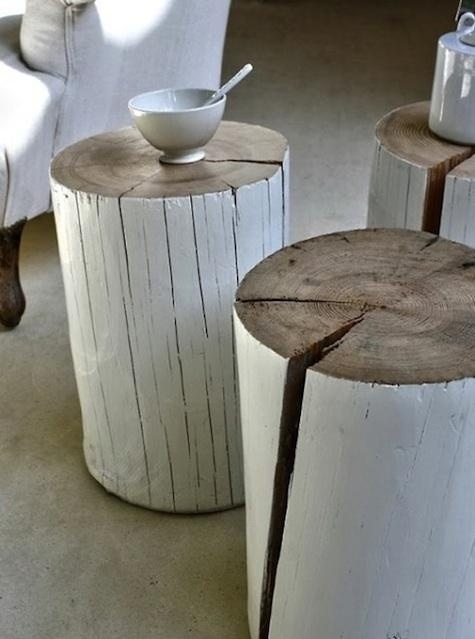 paint stumps! Love these #interior #accesories #log #wood #nature #tump #table