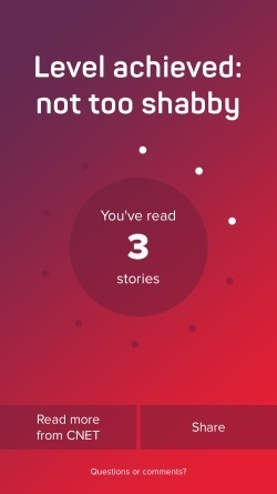 Congratulations / Notification screen with Share