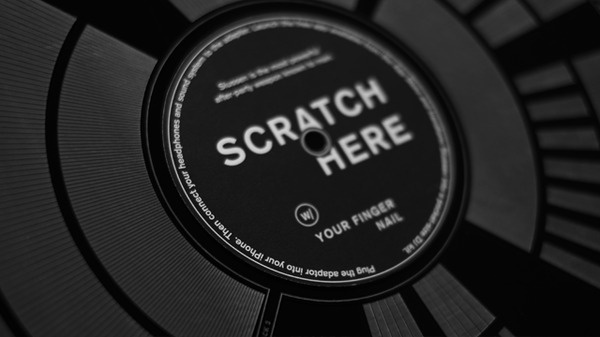 hnk #interactive #analog #scratch #print #cratching #sound #lasercut #urbanears #poster #music
