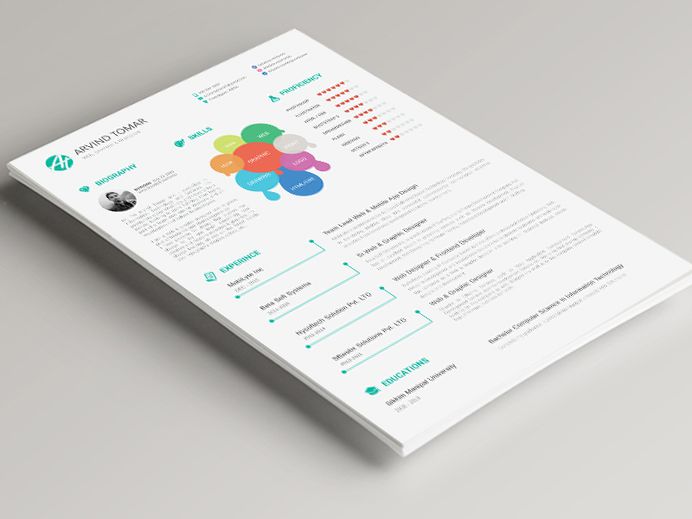 Tomar Resume - Free Illustrator Resume Template with Infographic Style