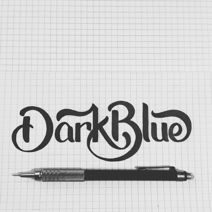 RAWZ #ink #white #type #drawing #black #letter #and #blue #dark #typography