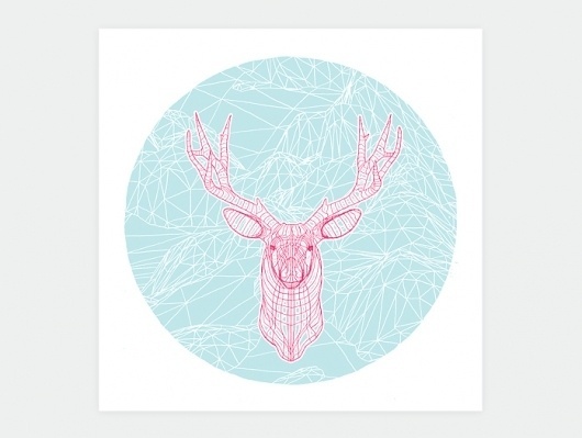 Snowblinded™ - Polygon 30 Screen Print #deer #polygon #geometric