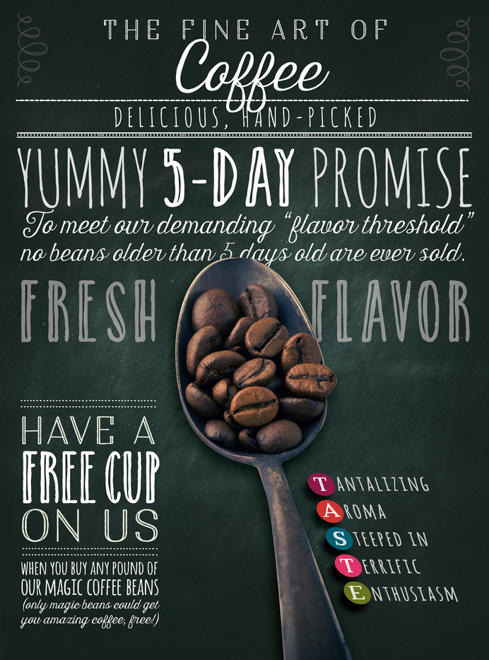 Inspired by European food markets and the craft of chalk lettering, these posters celebrate everything caffeinated.